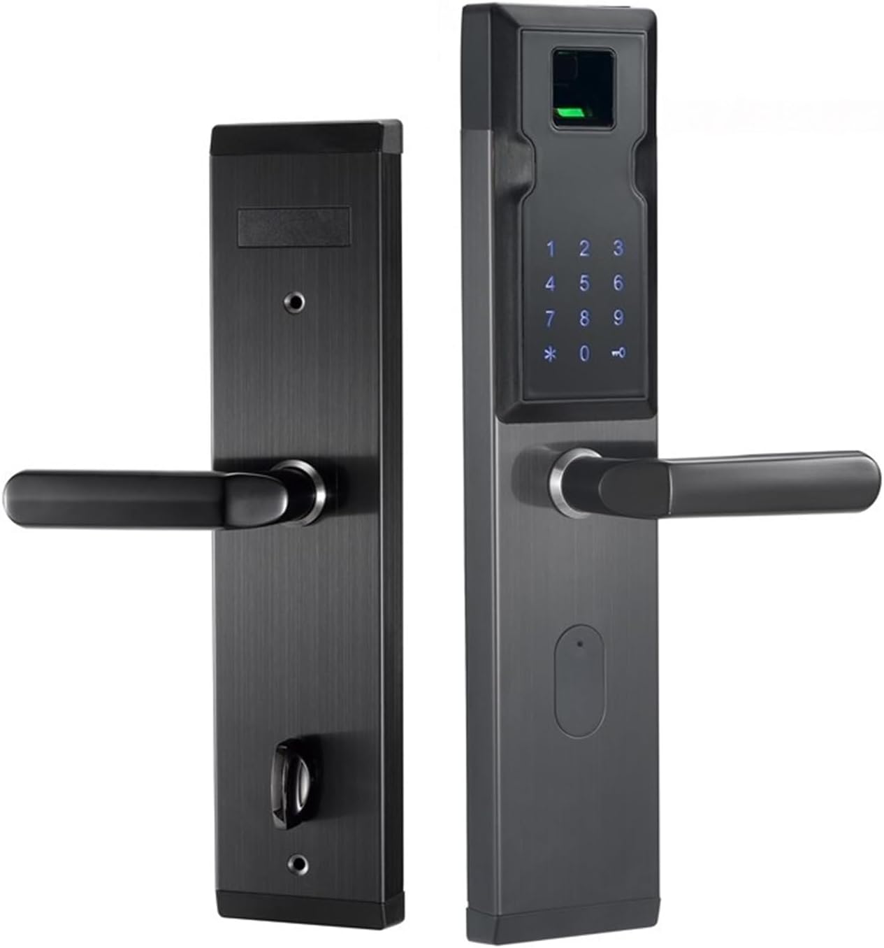 Handle Electronic Smart Lock Core Access Control Smart Lock Fingerprint Combination Lock (Color : Silver)