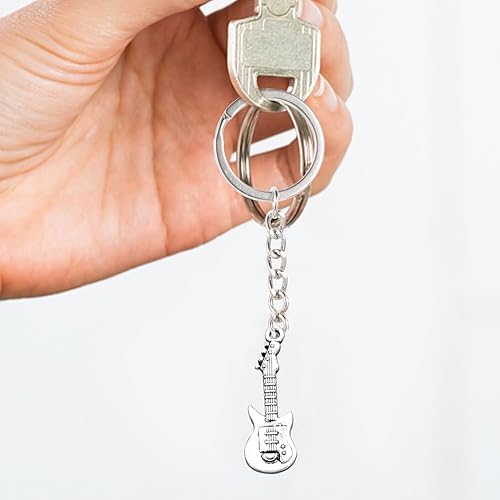 Miniatura 7 de 20 colgantes de guitarra de plata antigua para hacer joyas, dijes únicos para collares, pulseras, llaveros, instrumentos musicales de aleación, 20