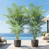 Keeplush Artificial Palm Tree 6ft Tall Fake Palm Tree Indoor Decor with 18 Trunks and Real Bark...