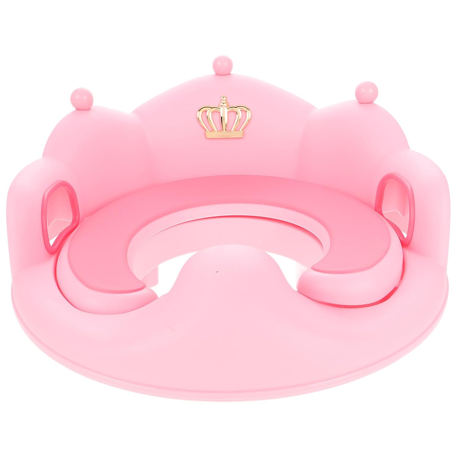 TIDTALEO Potty Training Toilet Seat with Soft Cushion and Handle, Large Potty Chair for Boys, Portable Pink Toilet Seat Attachment for Home and Travel
