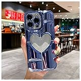 Hülle für Iphone 14 Plus | 3D Love Heart Luxus Glitzer Sparkle Bling Case | Stoßfeste Women Girl Hülle Kompatibel mit Iphone 14 Plus Handyhülle,L blue,14 Plus