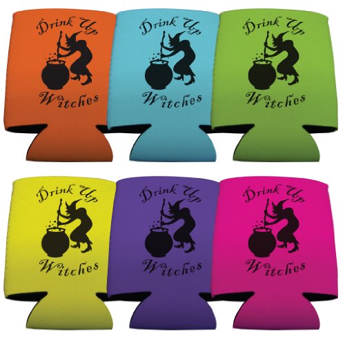 VictoryStore Can and Beverage Coolers - Drink Up Witches Halloween, Set of 6