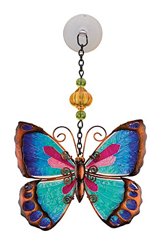 Regal Art & Gift Suncatchers, Green Butterfly & Blue Bird Glass Sun Catcher for Home, Garden, Window and Wall Art