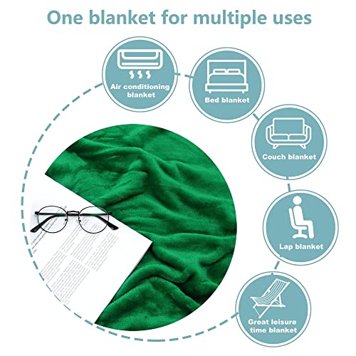 Image of NANPIPER Fleece Blankets Super Soft Flannel King Size Blanket for Bed Luxury Cozy Microfiber Plush Fuzzy Blanket,Emerald Green