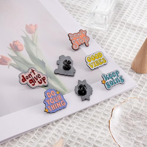7 Pcs Motivational Phrase Pins Set for Women Men,Positive Enamel Lapel Pin,Inspirational Saying Brooch Pins,Badge Pins for Backpacks Clothing Canvas Bags Hats,Jewelry DIY Accessories3
