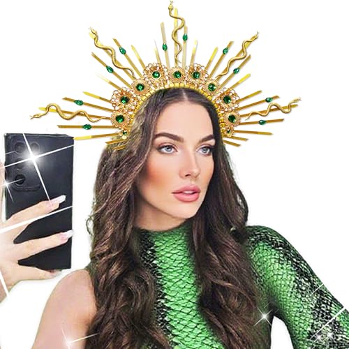 BACH AND BOOZY Medusa Headpiece Medusa Crown Snake Headband Medusa Costume Accessories Goddess Costume Women Halloween Christmas Party Costume