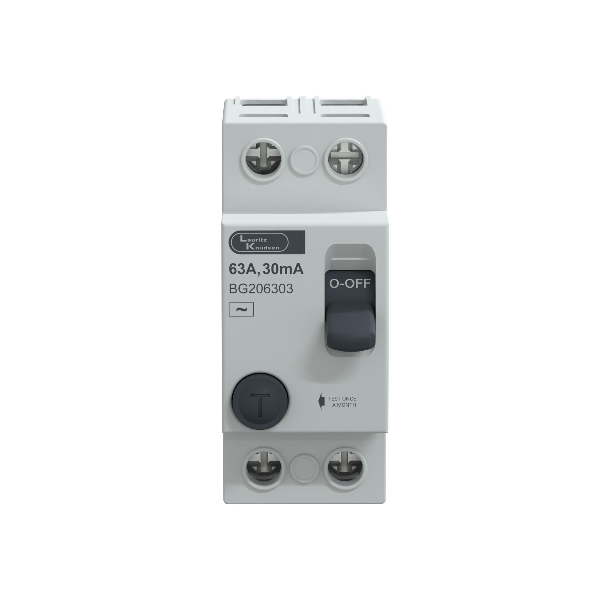 Lauritz Knudsen DP RCCB 2 Pole 63A 30mA | Residual Current Circuit Breaker | IS 12640 & IEC 61008-7 Certified | 10kA Short Circuit Protection | 240/415V AC | RAL 7041-image-4