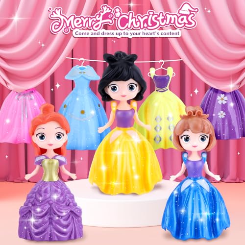 Advent Calendar Girls 24-Day Countdown Calendar for Kids Princess Dress Up DIY Motor Skills Outfits and Hairstyles Surprise Deformation Toy Creative Gifts Girls - Image 4