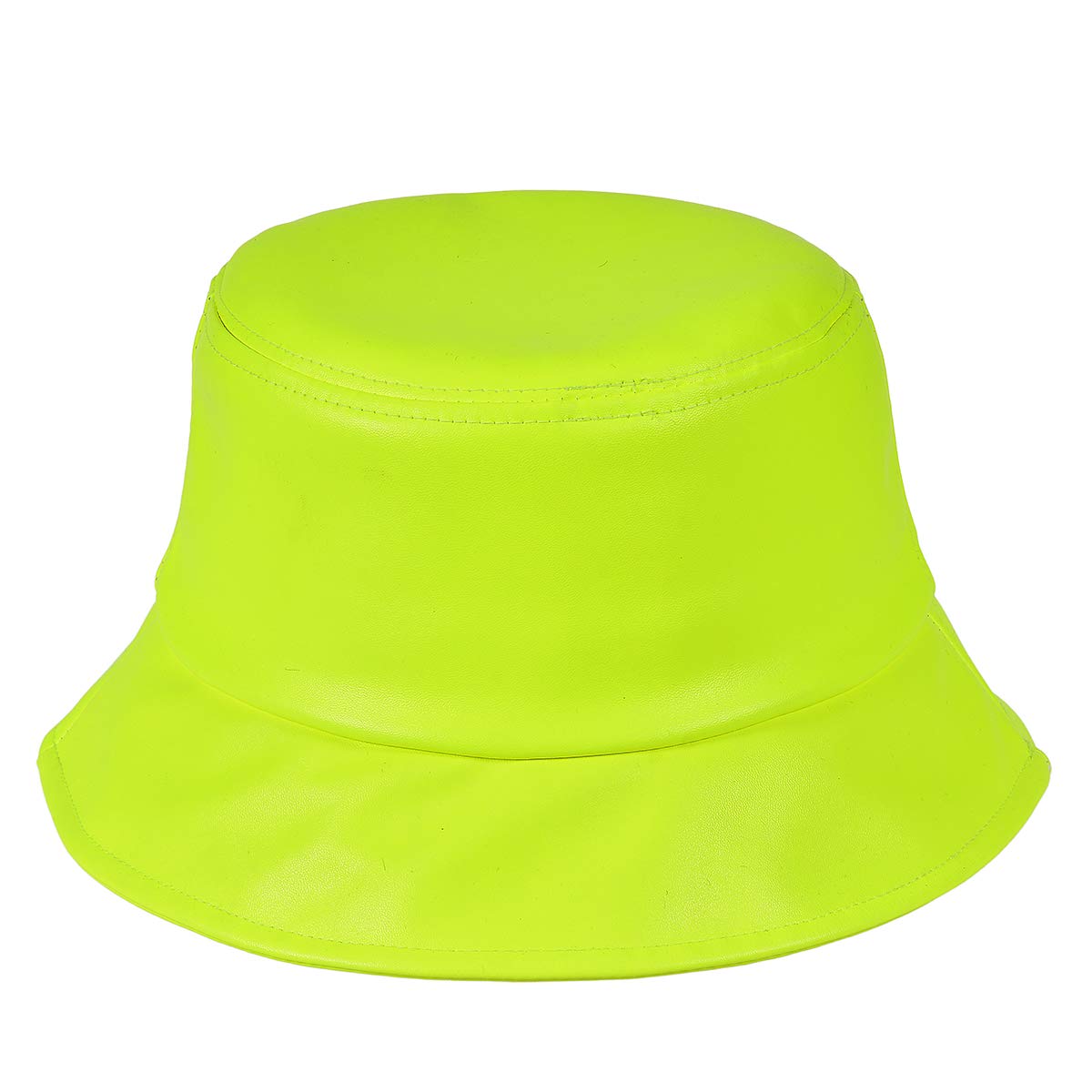 Cherry-On-Top Men's Neon Yellow Bucket Hat Bucket Hats Bucket Hats Wo Water Resistant Bucket Hat Pu