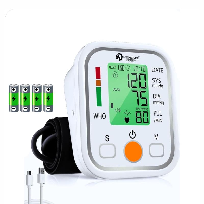D MEDICAREĀ® Automatic Blood Pressure Monitor DMBP03 | Large Display, Digital BP Machine with Voice, One-Touch Use, Accurate Cuff Sphygmomanometer, Home BP Monitor for Adults, Elderly, Patients