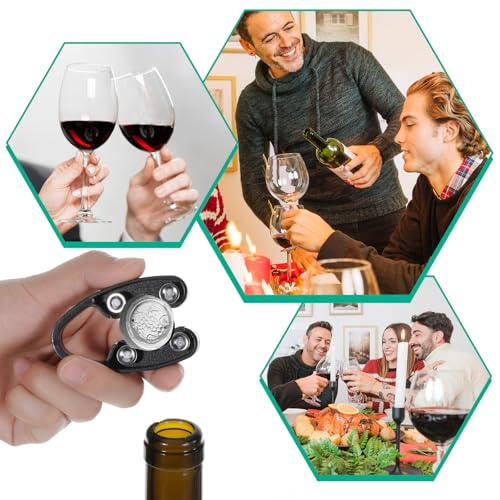 YUXIANLB 6Pcs Wine Foil Cutter Tool, 4 Stainless Blades Foil Remover Wine, Bottles Opener Accessory for Wine Lovers, Removes Foil Top Effortlessly, Practical Wine Foil Remover Tool (Black)