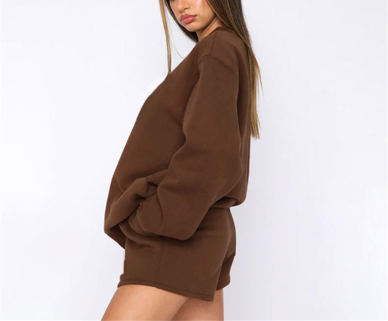 Suncolour Completo da Donna in Due Pezzi Felpa Pullover e Pantaloni da Jogging Tuta Calda Set di Tute Casual