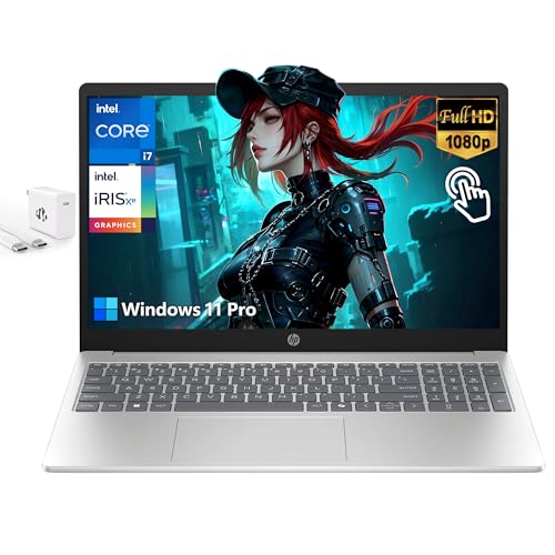 HP 15.6' Touchscreen Business Laptop, 32GB RAM 1TB SSD Intel 10-Core i7 1355U(Beat i9-10880H), Intel Iris Xe Graphics, FHD Laptop for College Students Study-Home with Private Webcam Wi-Fi 6 Win 11 Pro