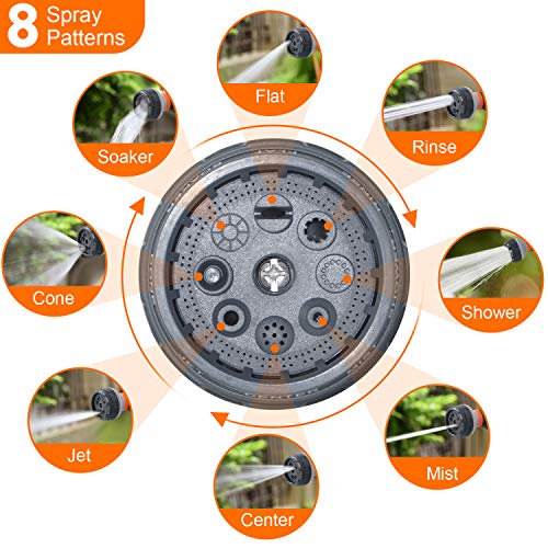 50ft Garden Hose, Expandable Leakproof, Durable Lightweight, Flexible Expanding, Double Latex Core, 3/4 Solid Brass Fittings, Extra Strength Fabric, 8 Function Spray Nozzle Water Hose