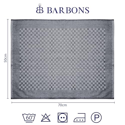 BARBONS 10 er Geschirrtücher Baumwolle 50x70 cm - 240 g/m² 85 g Küchentücher Geschirrhandtücher Geschirrtuch Küchenhandtücher Geschirrtuch Geschirrhandtuch Trockentücher (10er, Black-Anthrazit) – Bild 3