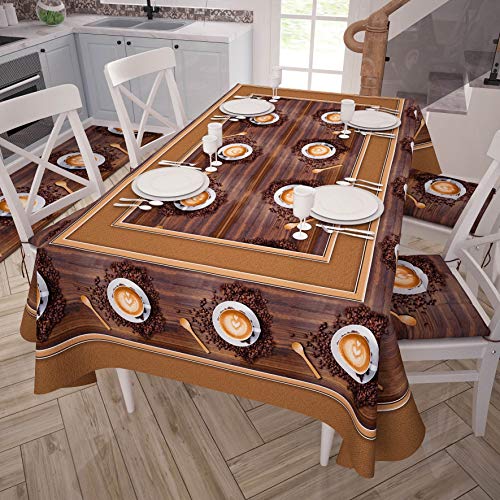PETTI Artigiani Italiani Rectangular, Microfiber, Decorative Printed Table Cloth, 100% Made in Italy, Coffe 1, 140x360 cm - Image 2