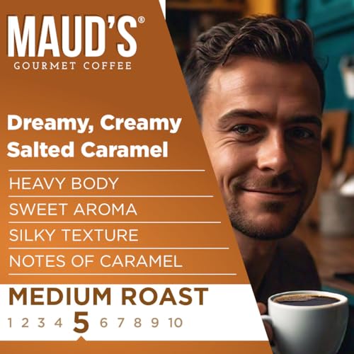 Image of Maud's Salted Caramel Flavored Coffee Pods, 18ct | Medium Roast Flavored Coffee in Single Serve Pods - Compatible with Keurig Coffee Makers