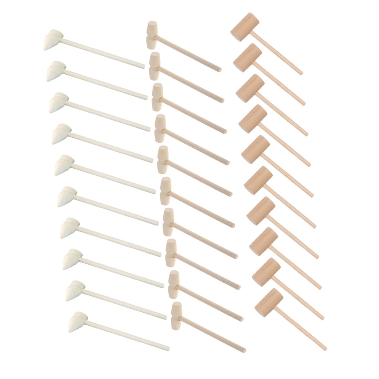 ERINGOGO 30pcs Mini Rubber Hammer Wooden Little Hammer Natural Gavel Natural Wood Mallets Natural Hammer Toy Mini Hammer Toy Mini Wood Mallets Mini Cake Mallets Mini Gavel, 14×4.2cm