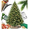 KESSER® Weihnachtsbaum LED künstlich 180 cm – wie echt – naturgetreuer Tannenbaum mit Holzständer + Fernbedienung + Tasche, dichte Zweige, kein Nadeln, realistischer Pine Tree, Christbaum, Dunkelgrün