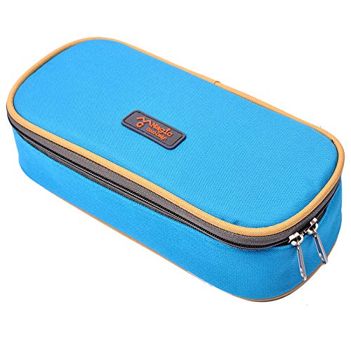 eZAKKA - Estuche para lápices, organizador de escritorio, oficina, organizador de lápices, cesta, monedero, bolsa de cosméticos, bolsa de maquillaje, color azul
