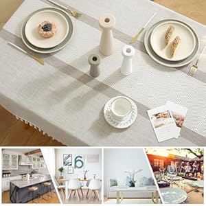 Deep Dream Table Cloth Rectangle Table Rustic Waterproof Cotton Linen Tablecloths Wrinkle Free Farmhouse Style Table Cloths for Parties Kitchen Dining Holiday 55 X 70 4 6 Seats