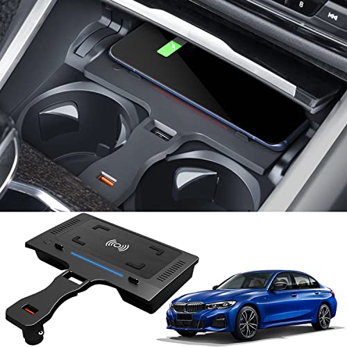 Wireless Car Charger for BMW 3 Series G20 2019 2020 2021 4 Series G22 2021 2022, 15W Fast Charging Phone Charger Pad
