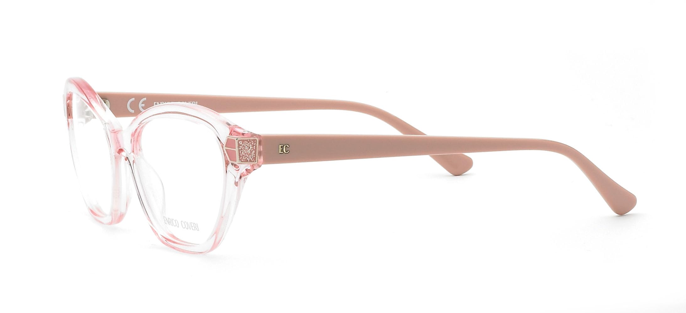 Enrico Coveri Okulary korekcyjne ECV144 damskie oprawki, Różowy