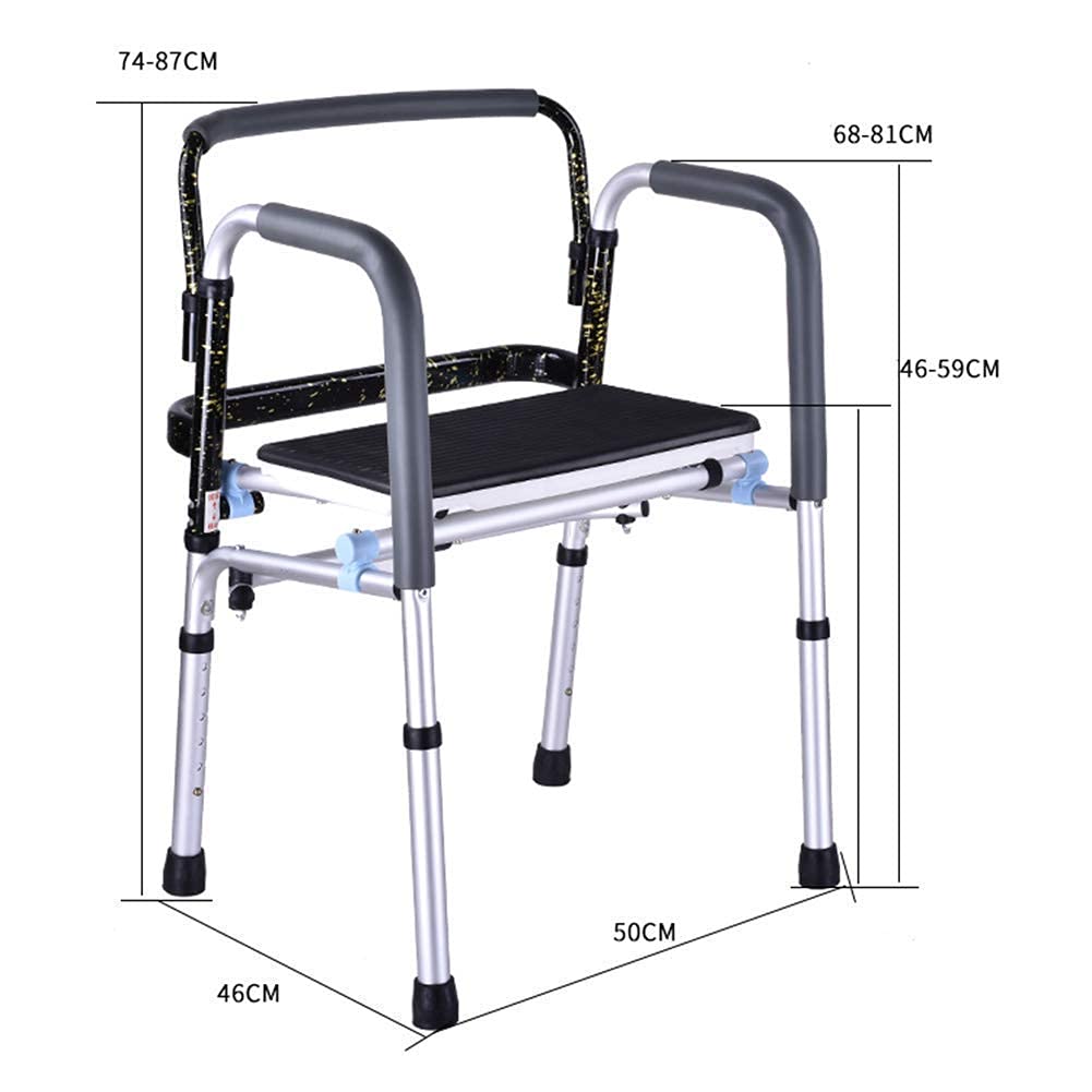 Chodziki dla seniorów Lekki chodzik Rollator, aluminiowy chodzik chodzik, siedzenie i koła, podwójny układ hamulcowy, alternatywa dla kul, podnoszony wyściełany chodzik, trwała pomoc w poruszaniu się