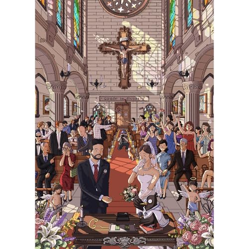 HUADADA Puzzles for Adult 1000 Pieces Dark Comedy Church Art Puzzles 1000 Pieces, Ideal Leisure Decor