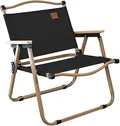 NTK, Cadeira Andrade Dobrável para Atividades de Lazer, Camping e Pesca, Acabamento dos Braços em Madeira, Peso Suportado até 95kg.