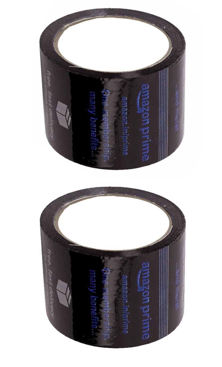 Prime Printed Tape - Black Color - 65 Meters in Length - 72mm / 3" Width - 2 Rolls Per Pack - BOPP Amazon Packing Tape for Packing Boxes-image-39