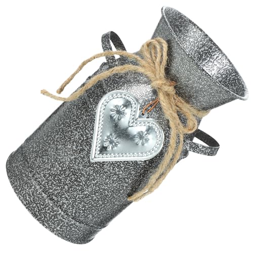 VICASKY Rustikaler Eisen blumentopf Vintage Stil Dekorativer Pflanzkübel für Drinnen und Draußen Europäischer Retro Blumenhalter für Tisch Fensterdekoration Langlebiger Metall Übertopf in