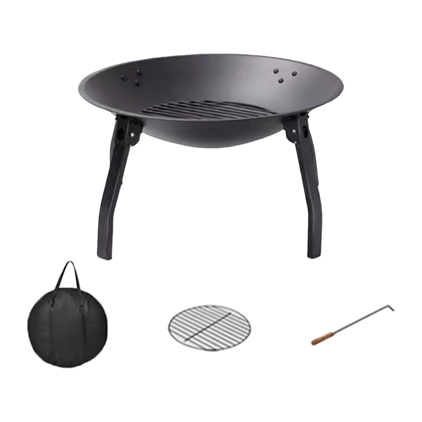 Charcoal Grill Outdoor Fire Pit Burning Firepit for Picnic Garden Patio 4pcs|Home & Garden| Yard, Garden & Outdoor Living| Outdoor Cooking & Eating| Fire Pits & Chimineas-image-39