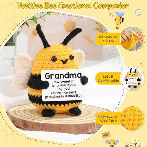 Gift for Grandma, Handmade Crochet Bee Mothers Day Birthday Funny Gift for Grandma Grandmother Gigi Nana