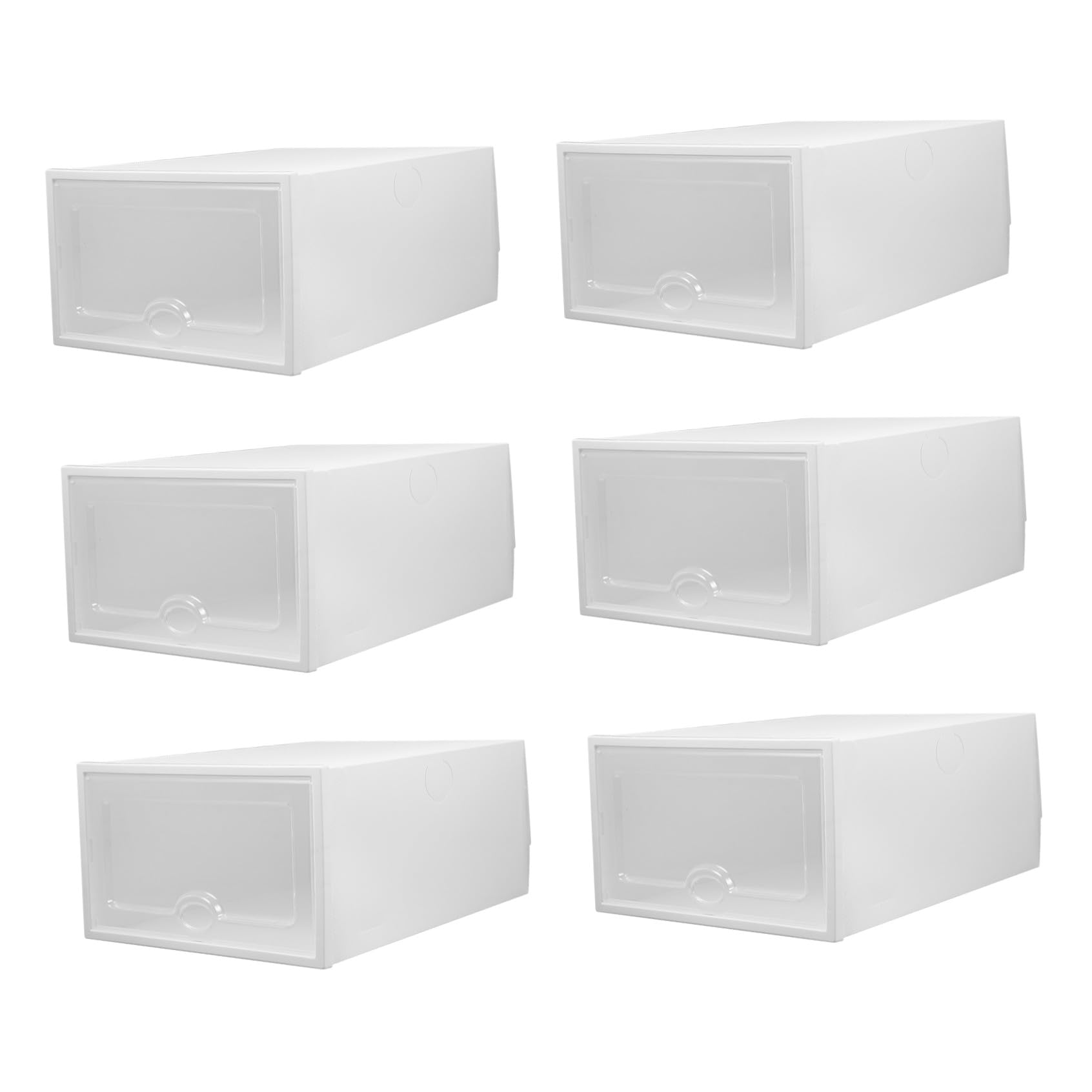 BESTYASH 6 pezzi Scatole Scarpe Trasparenti Plastica da Contenitori Impilabili Cassetto per Armadio Organizer Scarpe Stabile e