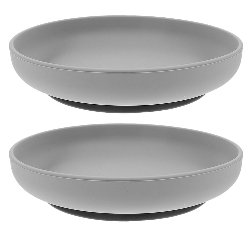 Genérico 2 Piezas Platos de Silicona con Base de Succión para Personas Mayores y Discapacitadas Resistentes Derrames Aptos para Uso Hogar Residencias y Hospitales Fácil Limpieza y Seguridad