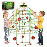 Charmofun Höhle Bauen Kinder, 212 PCS Höhlenbauset mit Lichterkette, DIY Konstruktionsspielzeug Indoor/Outdoor, Kreatives Fort Bauspielzeug für Junge & Mädchen ab 3 Jahre