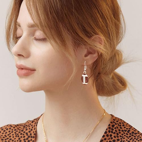 Alloy Rhinestone Football Rugby Earrings for Women Party Jewelry Dangle Drop Stud Earrings Sparkling Sports Fan Game Day Accessories2