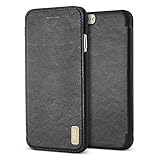 iPhone 8 Plus Case,BELK[Simple Retro] Premium PU Leather Ultra Slim Folio Flip Cover Case For iPhone 8 Plus /7 plus ,Special Recessed Card Slots Avoid Bulk - Black