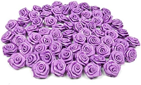 100 Stück Satinrosen 15mm - Aufnäher Blumen Zum Basteln Gold