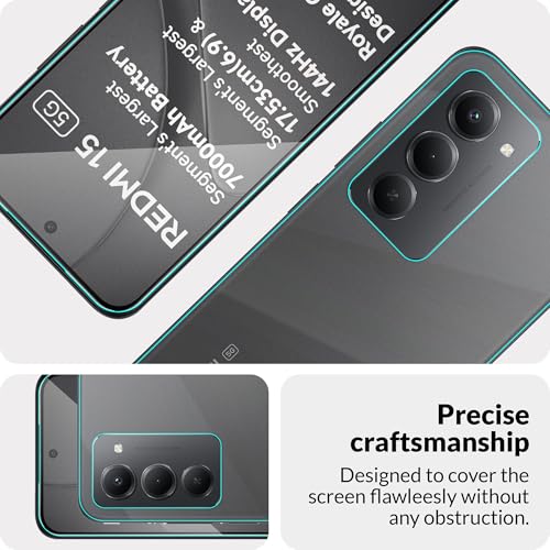 Image of FIRST MART Front Tempered Glass and Back Nano Membrane for Redmi 15 with Installation Kit | Edge-to-Edge, Scratch Resistant, Case-Friendly | Black