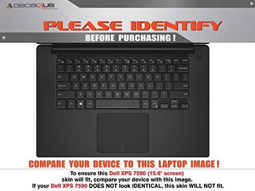 Decalrus - Protective Decal for Dell XPS 7590 (15.6" Screen) Laptop Black Carbon Fiber Skin case Cover wrap CFdellXPS15_7590Black2