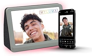 PhotoShare MyLuma LED 7” WiFi Digital Photo Frame with LEDs and Soft Touch Back Panel | Send Photo or Video from Phone to Digital Picture Frame | Stardust Grey Finish
