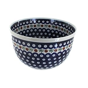 Blue Rose Polish Pottery Nature Medium Mixing Bowl