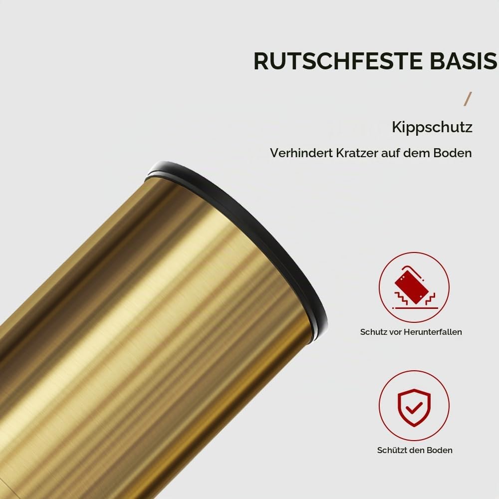 Der abfalleimer im goldenen bad,Die mülltonnen im doppelbad sind umgekippt，Die mülltonne der retro-badewanne Metallisches Gold (2golden)