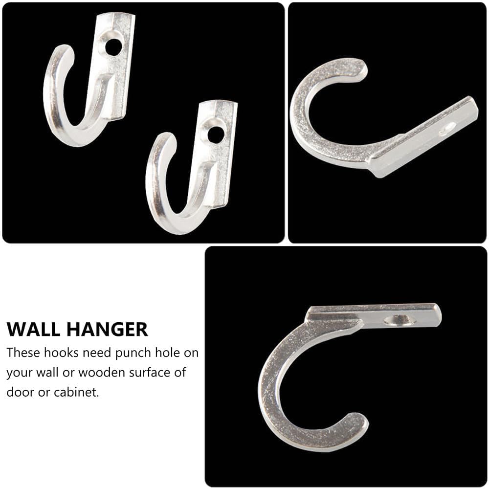 20pcs Mini Retro Zinc Alloy Wall Hooks, Metal Coat and Organizer Hangers for Home, Bathroom, and Cabinet Use, Silver Small Wall Door Hooks for Hanging Robes and Towels