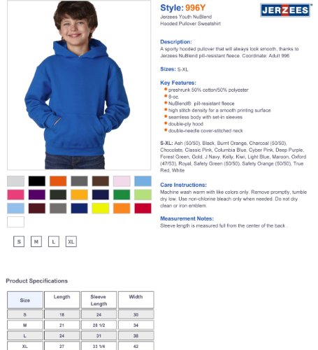 Image of Jerzees Boys' Youth Pullover Hood