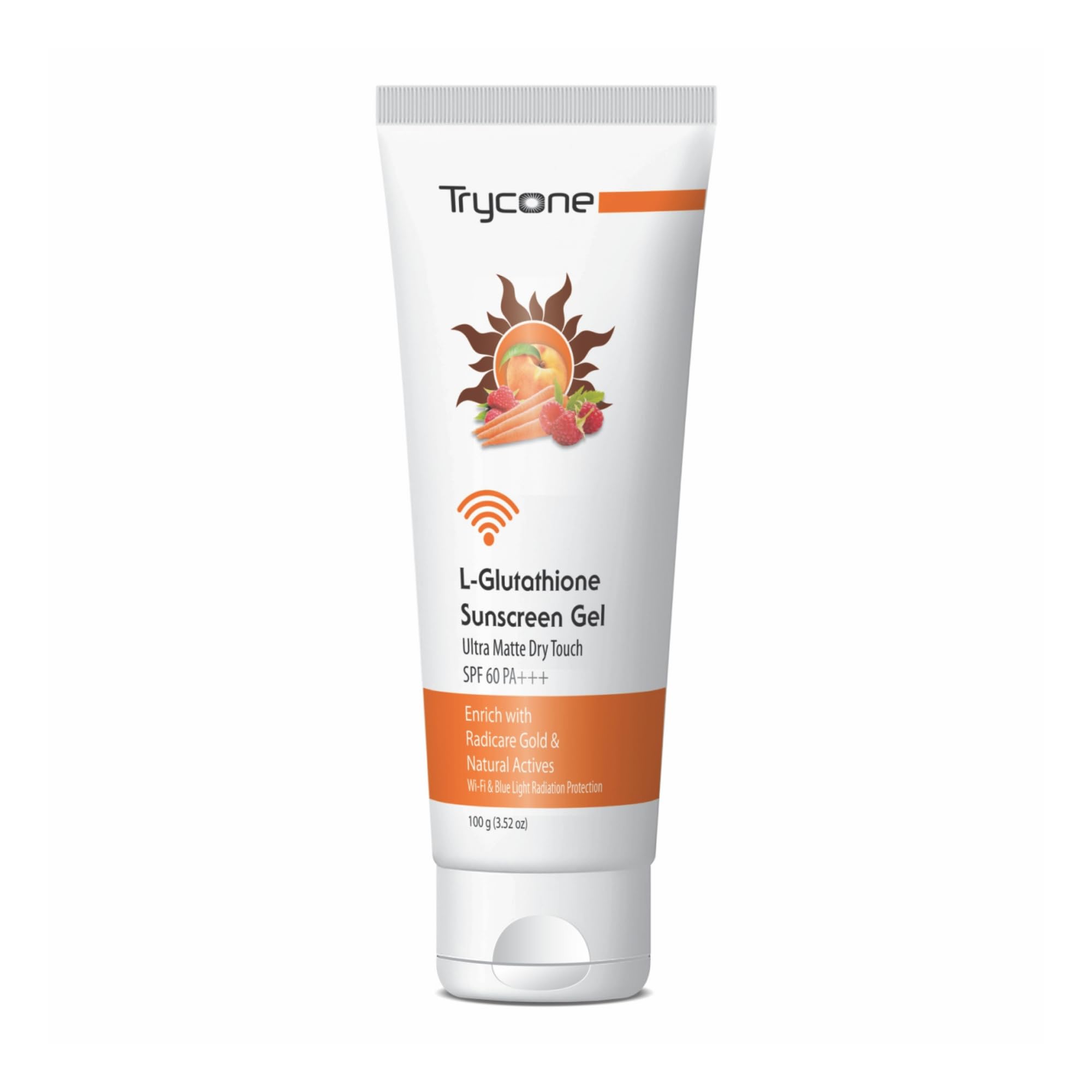 Trycone Ultra Matte Dry Touch L- Glutathione Sunscreen Gel, SPF 60 PA+++ With Wi-Fi & Blue Light Radiation Protection, 100 Gm