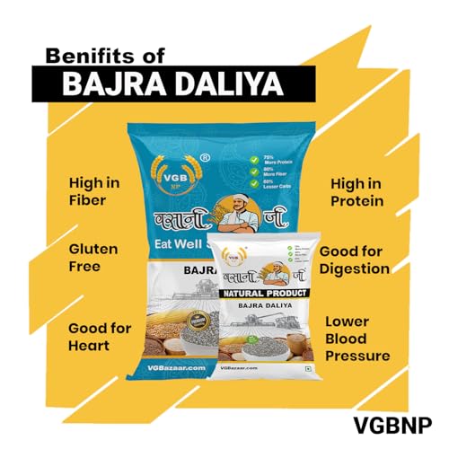 Image of Vasani G Bajra Dalia | Pearl Millet Porridge | Bulrush /Cattail | Bajri /Sajjalu /Sajje /Kambu | Whole Grain Daliya - 3kg
