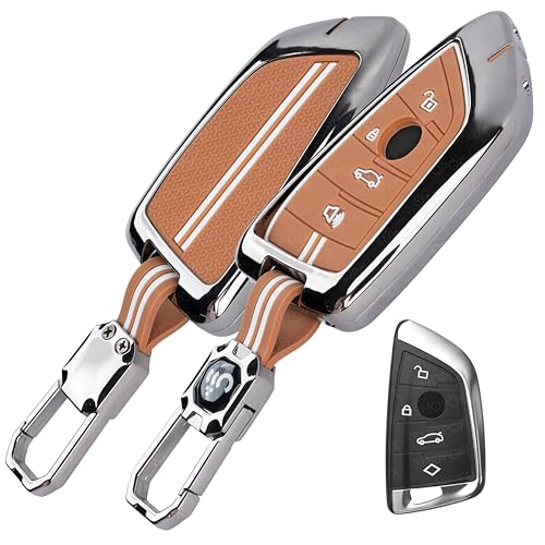Image of SHOPOFLUX Metal Key Cover Compatible for BMW X1, X3, X6, X5, 5 Series, 6 Series, 7 Series 4 Button Smart Key